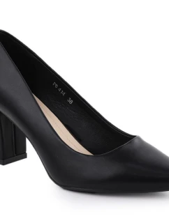 Dámské černé lodičky Sergio Leone s jehlovým podpatkem PB414