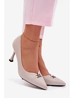 Lodičky Vinceza s ozdobným detailem Světle šedé Lodičky Vinceza s ozdobným detailem Světle šedé