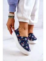 Dámské Slip On s paměťovou pěnou Big Star - tmavě modrá Dámské Slip On s paměťovou pěnou Big Star - tmavě modrá