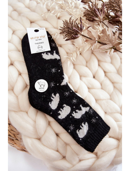 Dámské Vlněné Ponožky V Polar Bear Černé