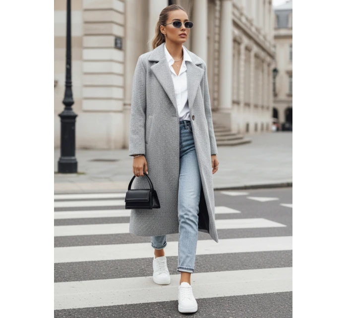 Dámský oversize kabát dlouhý světle šedý Dstreet model 21982232 - FashionStreet