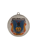 Medal srebrny ogólny z miejscem na emblemat 50 mm - medal stalowy z nadrukiem kolorowym LuxorJet