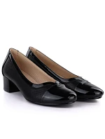 Dámské černé lakované ažurové lodičky Vinceza 58631