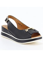 Dámské kožené sandály na platformě černé Artiker 58C0086