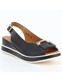 Dámské kožené sandály na platformě černé Artiker 58C0086