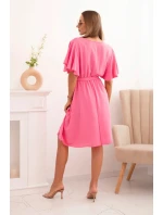 Šaty s překládaným výstřihem světle růžová Šaty s překládaným výstřihem světle růžová