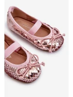 Dětské lodičky zdobené flitry růžové model 21663640 - Boto Dětské lodičky zdobené flitry růžové model 21663640 - Boto