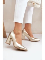 Kožené lodičky Lewski model 21682413 zlato - Boto