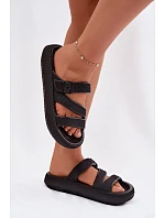 Pěnové dámské pantofle s pásky a sponou Big Star model 22100720 Černé - Big Star Shoes