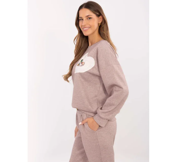 Bluza DHJ BL model 20857392 ciemny bezowy - FPrice Bluza DHJ BL model 20857392 ciemny bezowy - FPrice