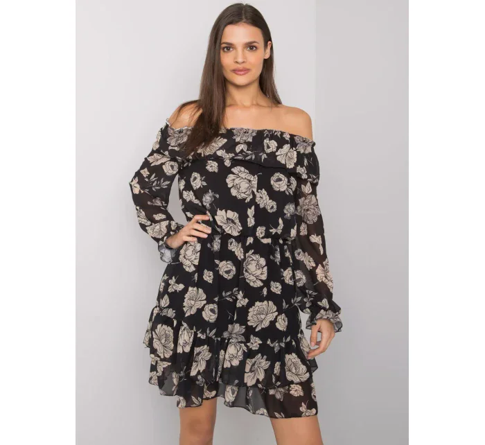 Šaty DHJ SK 15015.56P černá a béžová