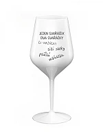 SVAŘÁČEK - bílá nerozbitná sklenice na víno 470 ml