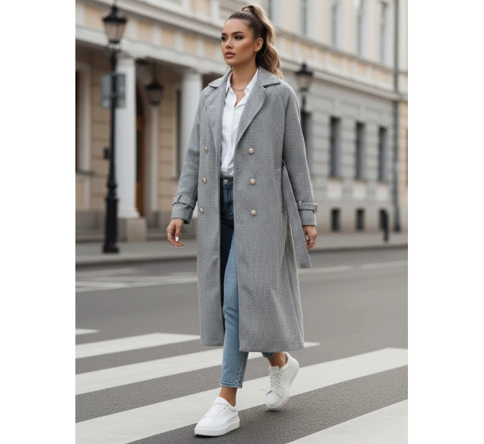 Dámský oversize kabát dlouhý šedý Dstreet model 21982236 - FashionStreet