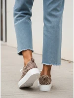 Dámské tenisky na platformě hnědé FashionStreet ZY1380 Dámské tenisky na platformě hnědé FashionStreet ZY1380