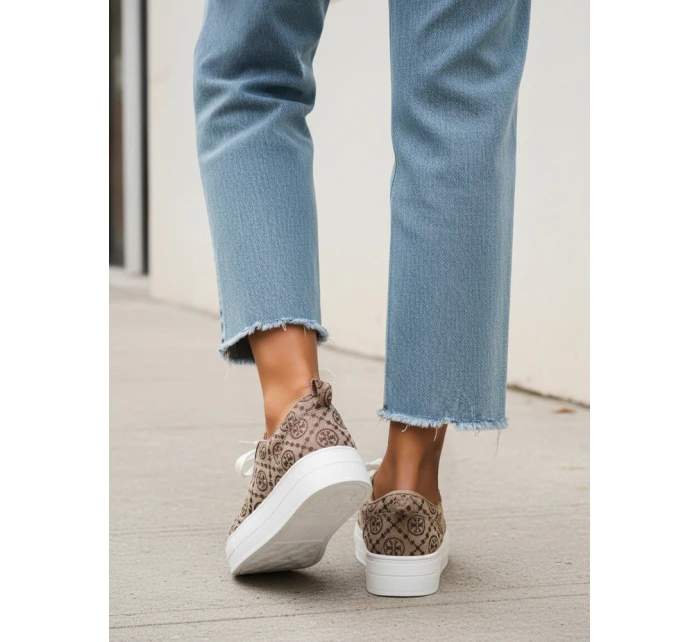 Dámské tenisky na platformě hnědé FashionStreet ZY1380 Dámské tenisky na platformě hnědé FashionStreet ZY1380
