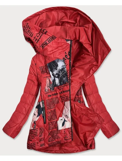 Červená dámská bunda s potiskem model 20893340 - ROSSE LINE Červená dámská bunda s potiskem model 20893340 - ROSSE LINE