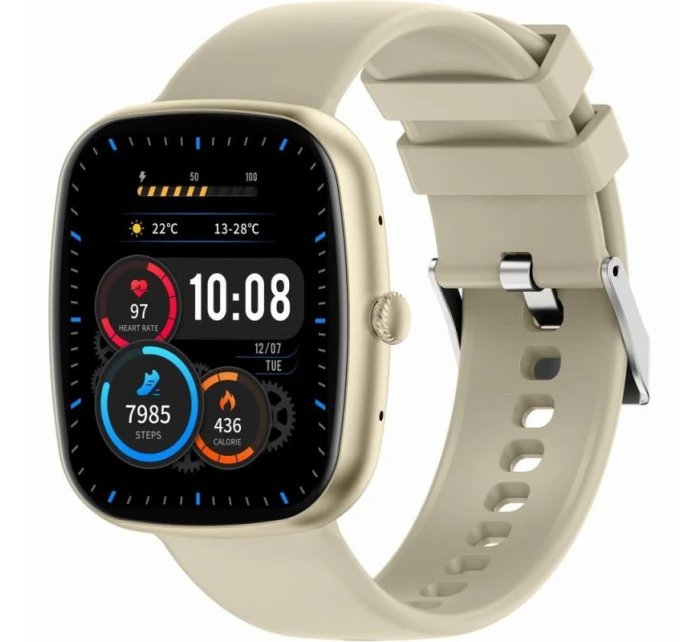 Dámské chytré hodinky  béžový silikonový řemínek + bílý řemínek model 21819976 - Gravity