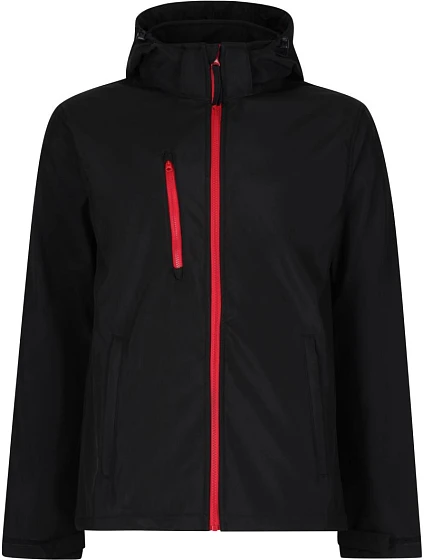 Regatta TRA 701 3-vrstvá softshellová bunda s kapucí "Venturer" 36.A701 black/classic red Regatta TRA 701 3-vrstvá softshellová bunda s kapucí "Venturer" 36.A701 black/classic red