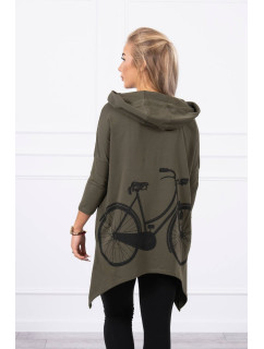 Cyklistická mikina s khaki potiskem