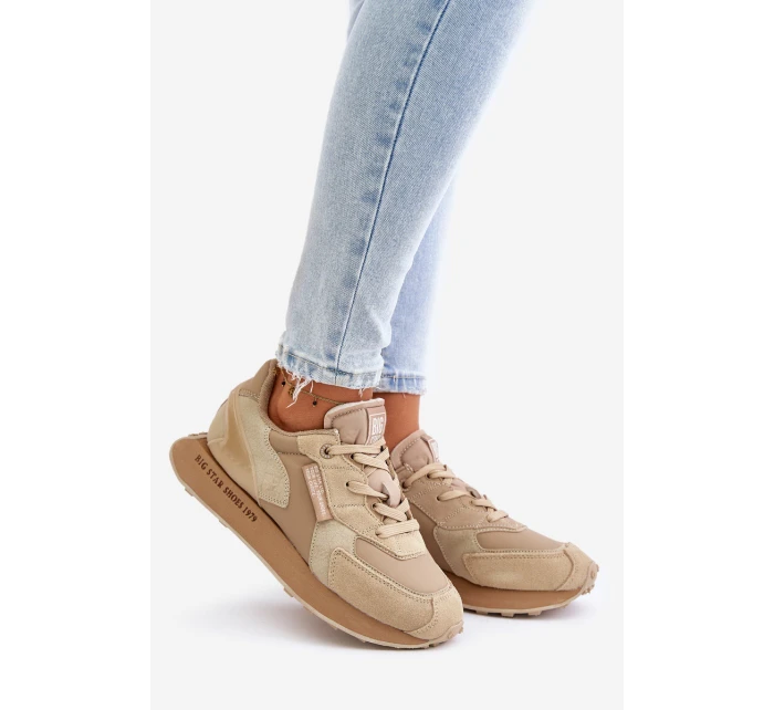 Dámské Kožené Tenisky Big Star OO274564 Hi-Poly System Béžové Dámské Kožené Tenisky Big Star OO274564 Hi-Poly System Béžové