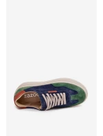 Semišové dámské tenisky na platformě Zazoo N1269S3 Zeleno-Temněmodré