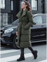 Dámský zimní dlouhý prošívaný kabát FAVI zelený FashionStreet TY4576