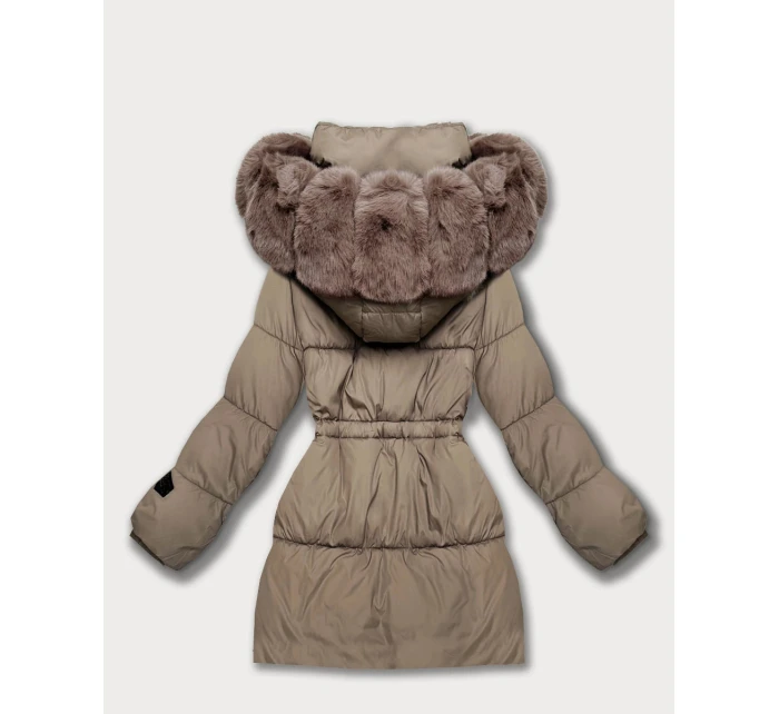 Světle hnědá dámská zimní bunda s kapucí S'West (B8550-48) Světle hnědá dámská zimní bunda s kapucí S'West (B8550-48)