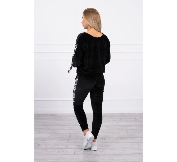 model 21753118 velurová sada černá - K-Fashion