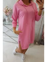 Šaty s kapucí a delšími zády světle růžové Šaty s kapucí a delšími zády světle růžové