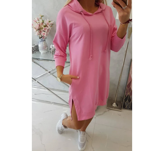 Šaty s kapucí a delšími zády světle růžové Šaty s kapucí a delšími zády světle růžové