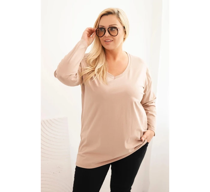 Dámská blůza Plus Size s V výstřihem a dlouhým rukávem fango Dámská blůza Plus Size s V výstřihem a dlouhým rukávem fango