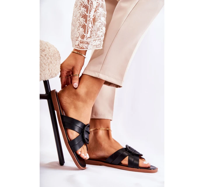 Dámské módní černé pantofle Sansa Dámské módní černé pantofle Sansa