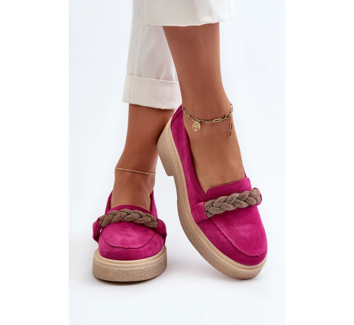 Dámské semišové mokasíny s ozdobou model 21652525 - Zazoo