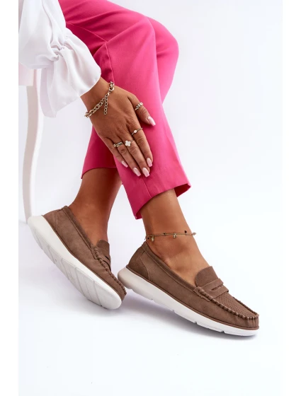 Sametové mokasíny na platformě hnědé Sergio Leone SP012