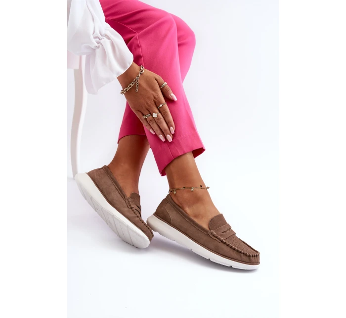 Sametové mokasíny na platformě hnědé Sergio Leone SP012