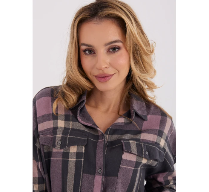 Košile D71720Z11085B šedorůžová Košile D71720Z11085B šedorůžová