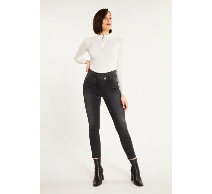 Monnari Jeans Classic džíny s vysokým pasem Black