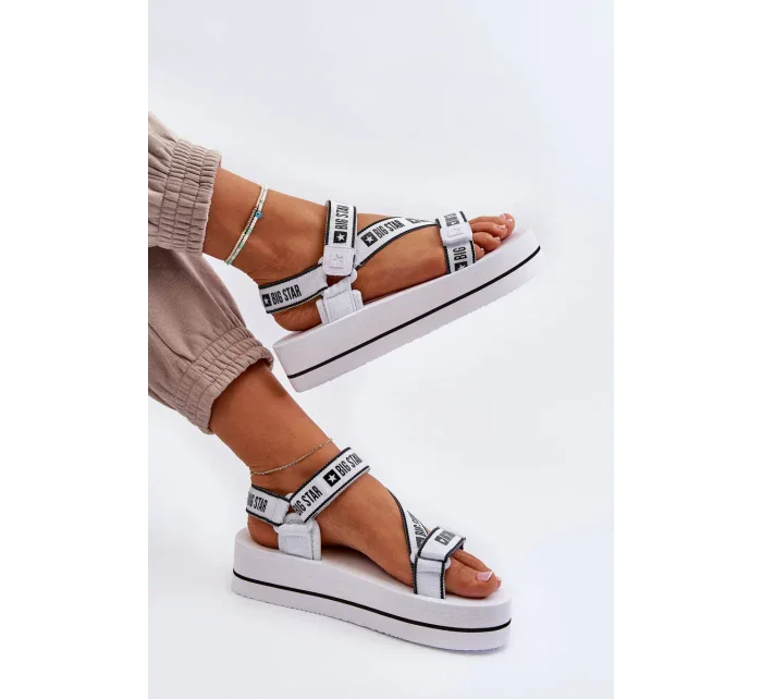 Dámské sandály na platformě Big Star Bílé Dámské sandály na platformě Big Star Bílé
