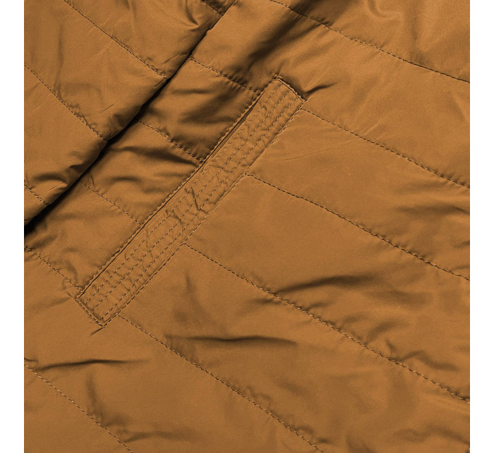 Černo-karamelová oboustranná dámská bunda (W502-1)