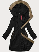 Dámská rovná bunda s kapucí LHD černá (LHD-24590)