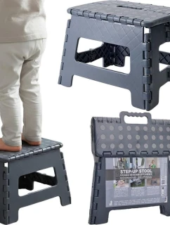 PROTISKLUZOVÁ SKLÁDACÍ STOLIČKA ŠEDÁ