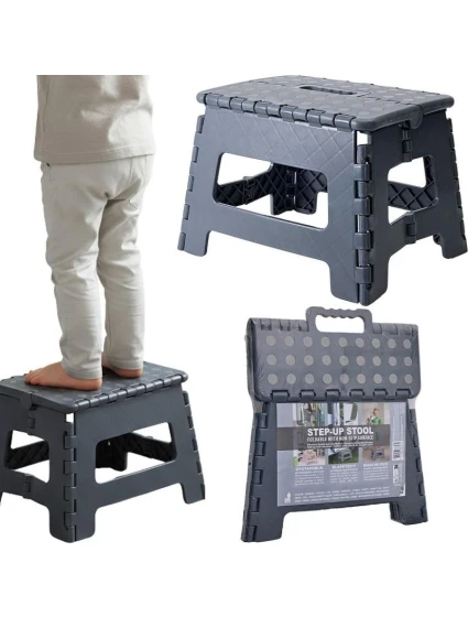 PROTISKLUZOVÁ SKLÁDACÍ STOLIČKA ŠEDÁ