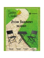 BALKONOVÝ NÁBYTEK SET STŮL 58X58X70CM A 2 ŽIDLE ČERNÁ
