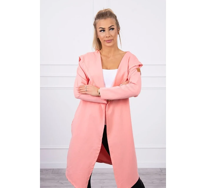 Dlouhý kabát s kapucí meruňkový Dlouhý kabát s kapucí meruňkový