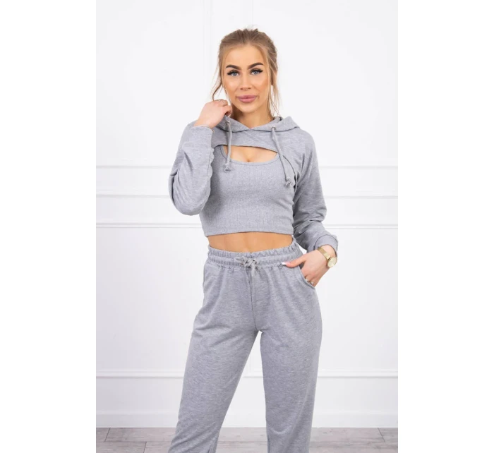 3dílná bavlněná souprava šedá