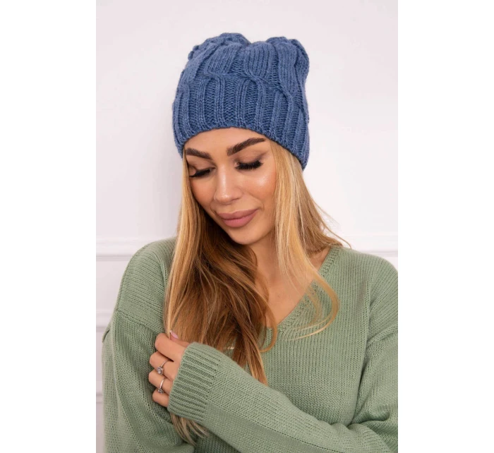 Fleecová čepice denim model 18750125 - K-Fashion Fleecová čepice denim model 18750125 - K-Fashion