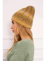 Fleecová čepice Melisa K241 hořčicová+šedá