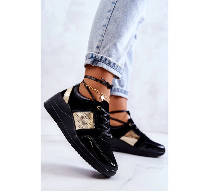 Dámské sportovní boty na klínu Černá model 21581677 - S.Barski