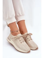 Dámské Kožené Lehká Polobotky model 21691712 Béžové - Artiker