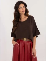 Sweter IT SW model 21877691 ciemny brązowy - FPrice Sweter IT SW model 21877691 ciemny brązowy - FPrice